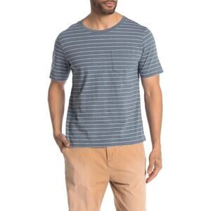 Joe Fresh Men's Gray Striped Cotton Knit Casual Pocket Slub T-Shirt Size 2XL